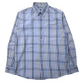 Eddie Bauer ボタンダウンシャツ L ブルー チェック コットン