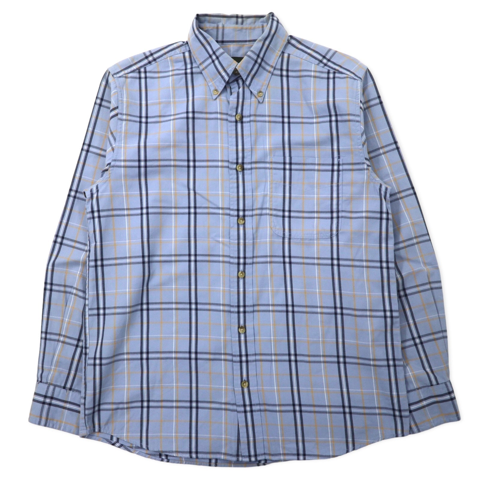Eddie Bauer camicia button-down L blu a quadri cotone
