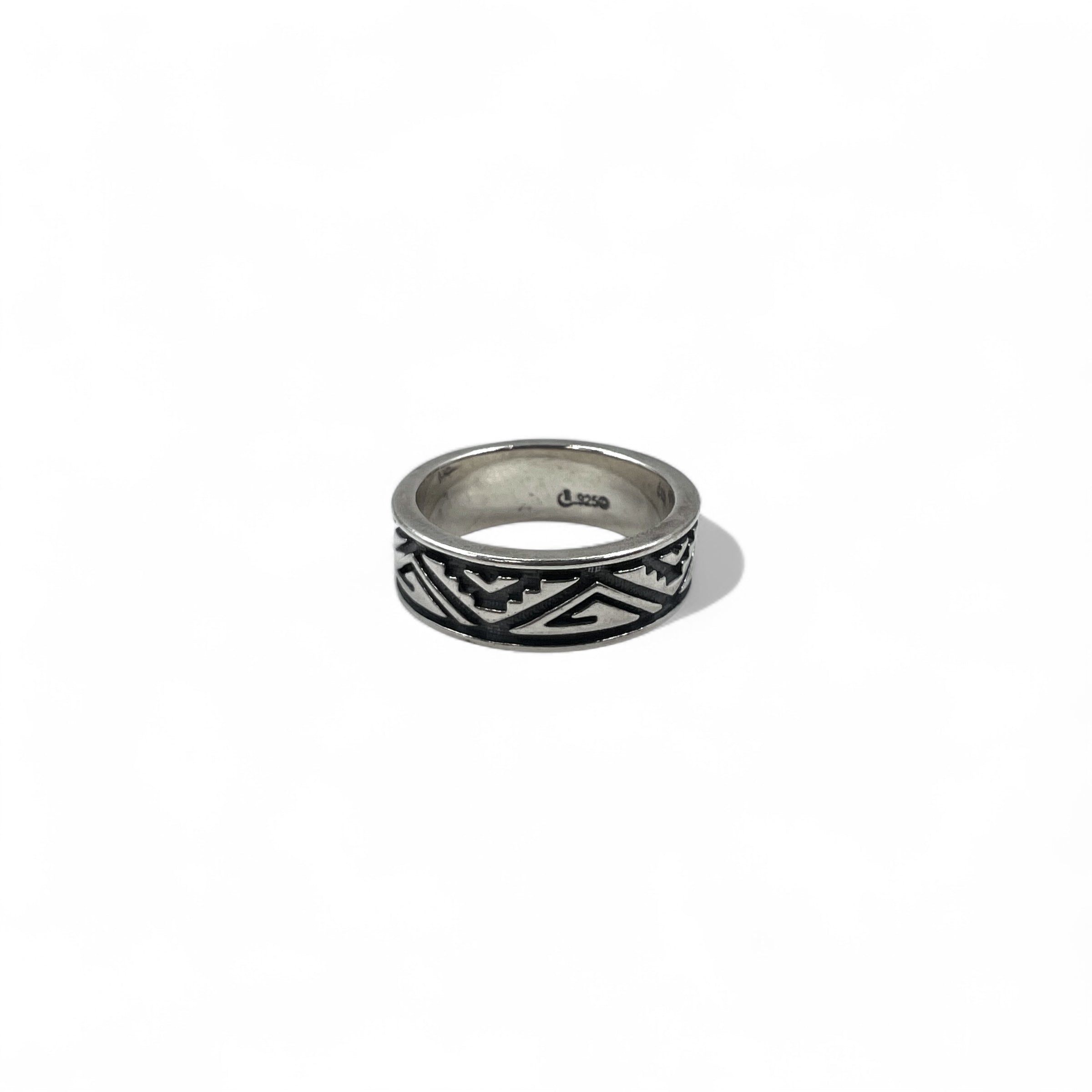 Vintage Navajo Ring インディアンジュエリー ナバホ族 スタンプワーク リング 指輪 11号 シルバー 925 ネイティブ柄