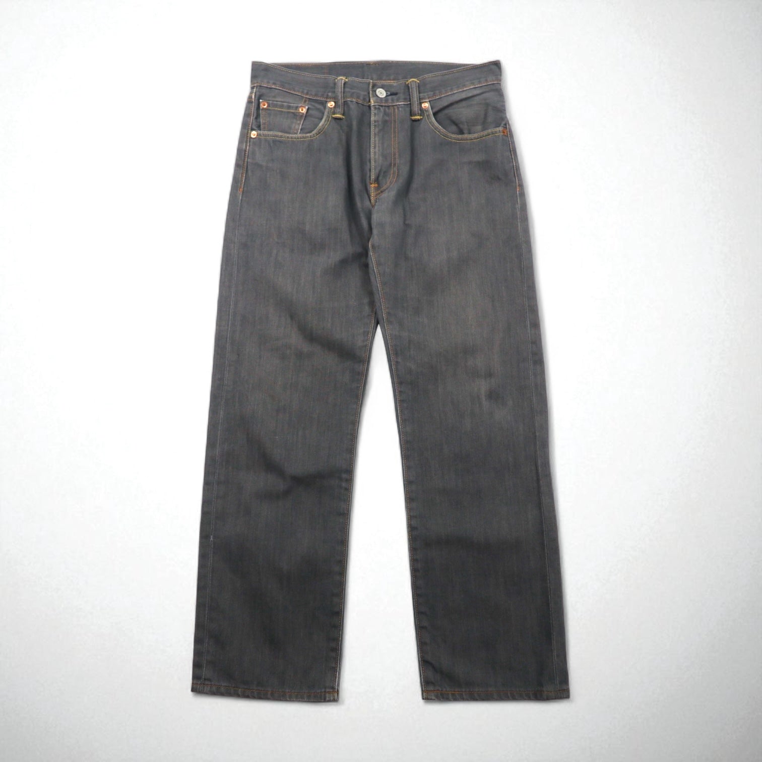 Levi's 502 デニムパンツ ジーンズ M グレー コットン レザーパッチ 00502-0368