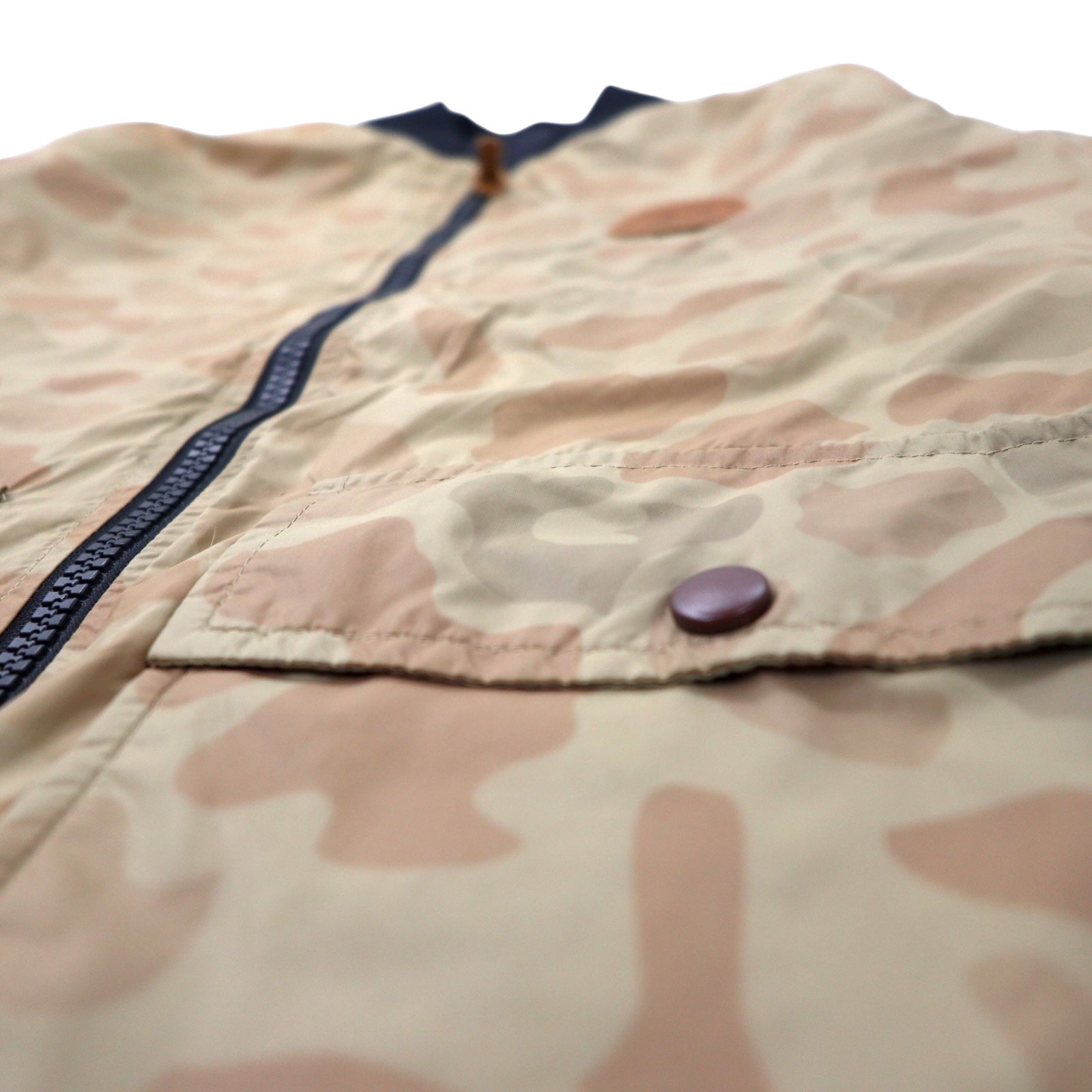 Stussy Giubbotto Aviatore Reversibile Giacca Trapuntata L Beige Camouflage Nero Nylon
