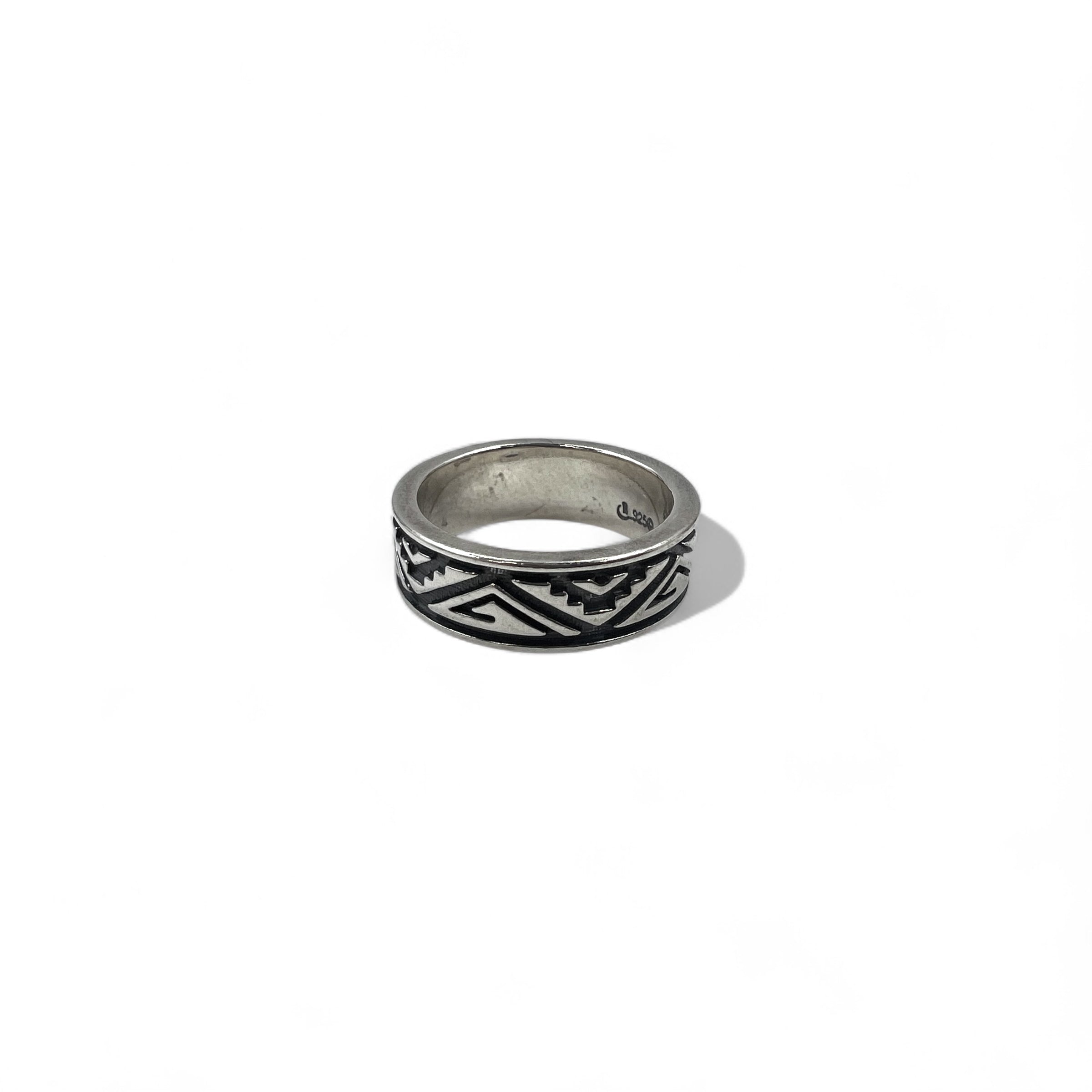 Vintage Navajo Ring インディアンジュエリー ナバホ族 スタンプワーク リング 指輪 11号 シルバー 925 ネイティブ柄
