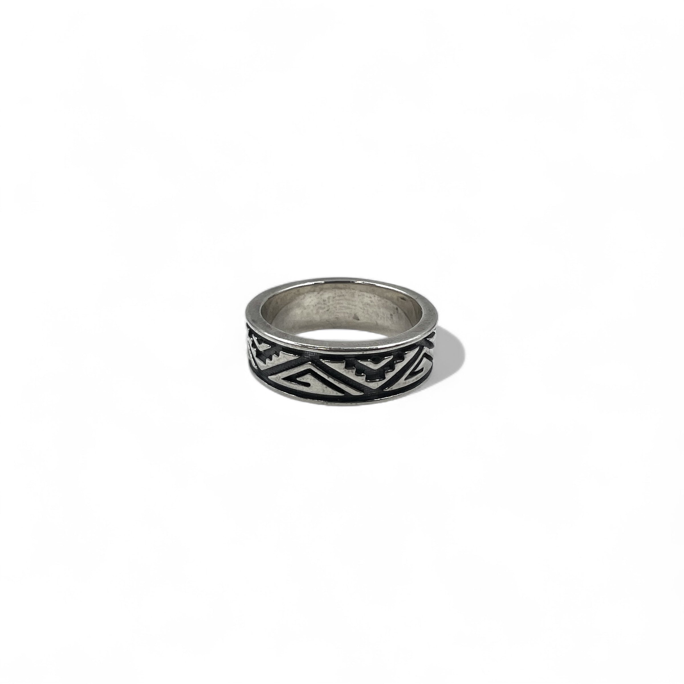 Vintage Navajo Ring インディアンジュエリー ナバホ族 スタンプワーク リング 指輪 11号 シルバー 925 ネイティブ柄