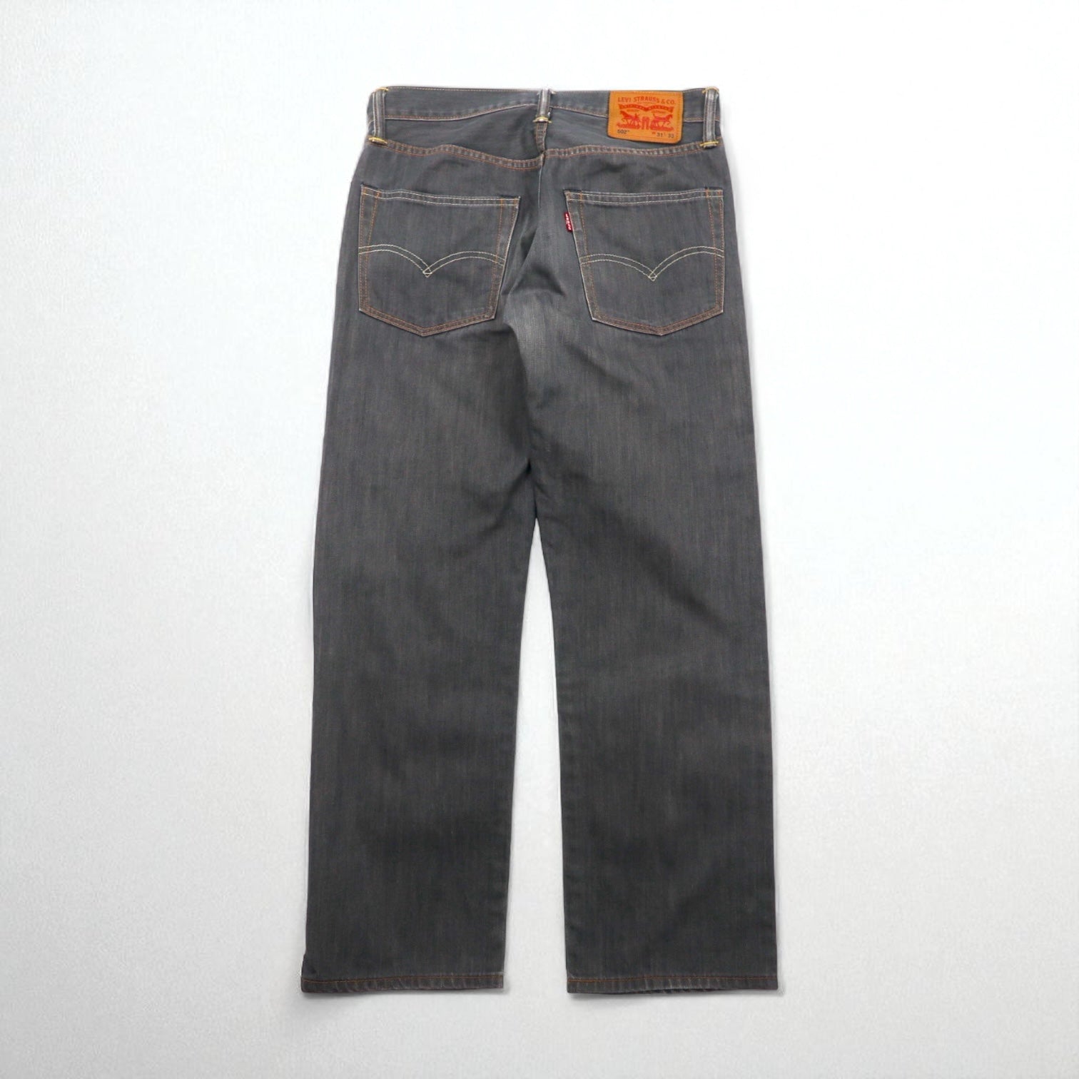 Levi's 502 デニムパンツ ジーンズ M グレー コットン レザーパッチ 00502-0368