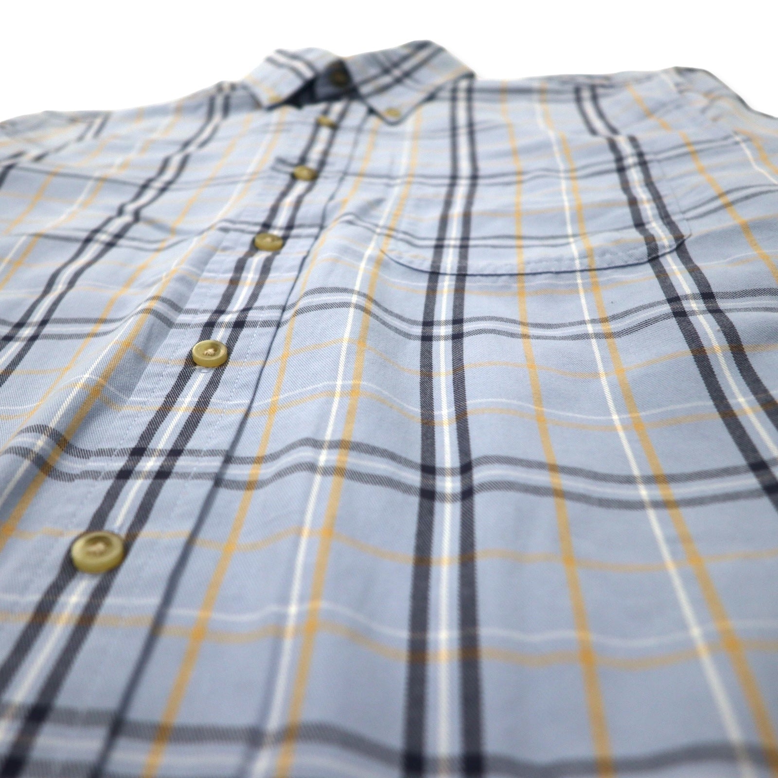 Eddie Bauer camicia button-down L blu a quadri cotone