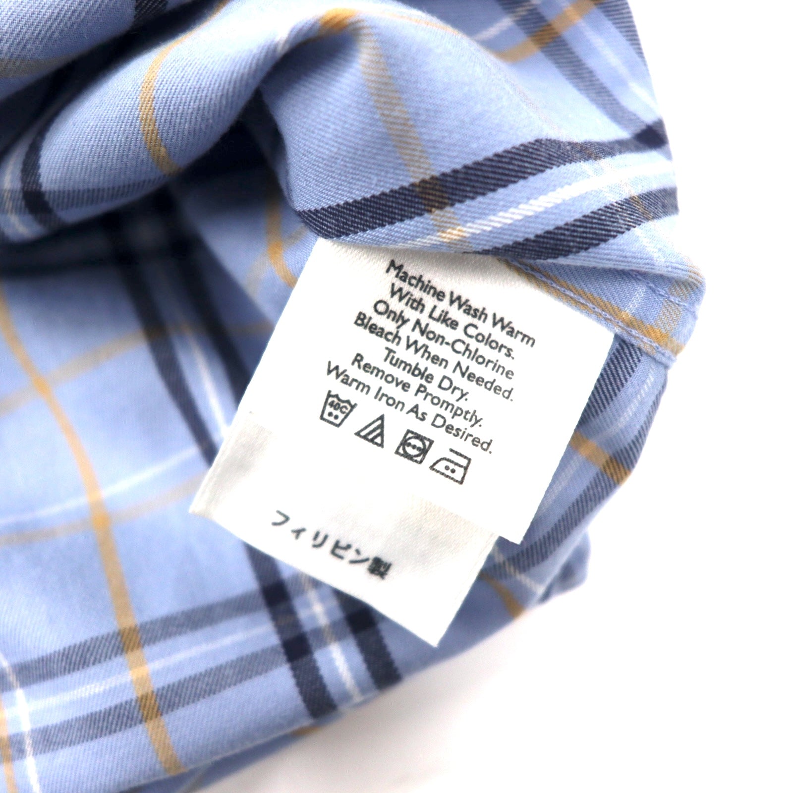 Eddie Bauer camicia button-down L blu a quadri cotone