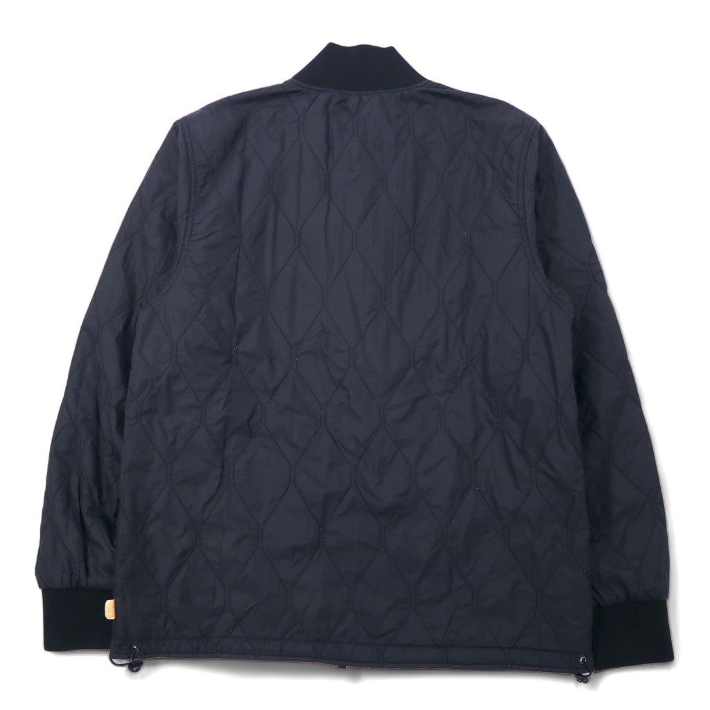 stussy リバーシブル フライトジャケット キルティングジャケット L ベージュ カモフラ ブラック ナイロン