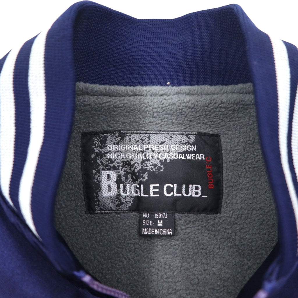 Japan Vintage 90s Souvenir Jacket BUGLE CLUB スカジャン M ネイビー 龍 刺繍