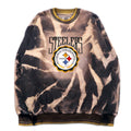 Vintage Anni '90 USA Made Felpa LEGENDS ATHLETIC NFL Tie-dye Sbiancato Felpa XL Nera Pittsburgh Steelers