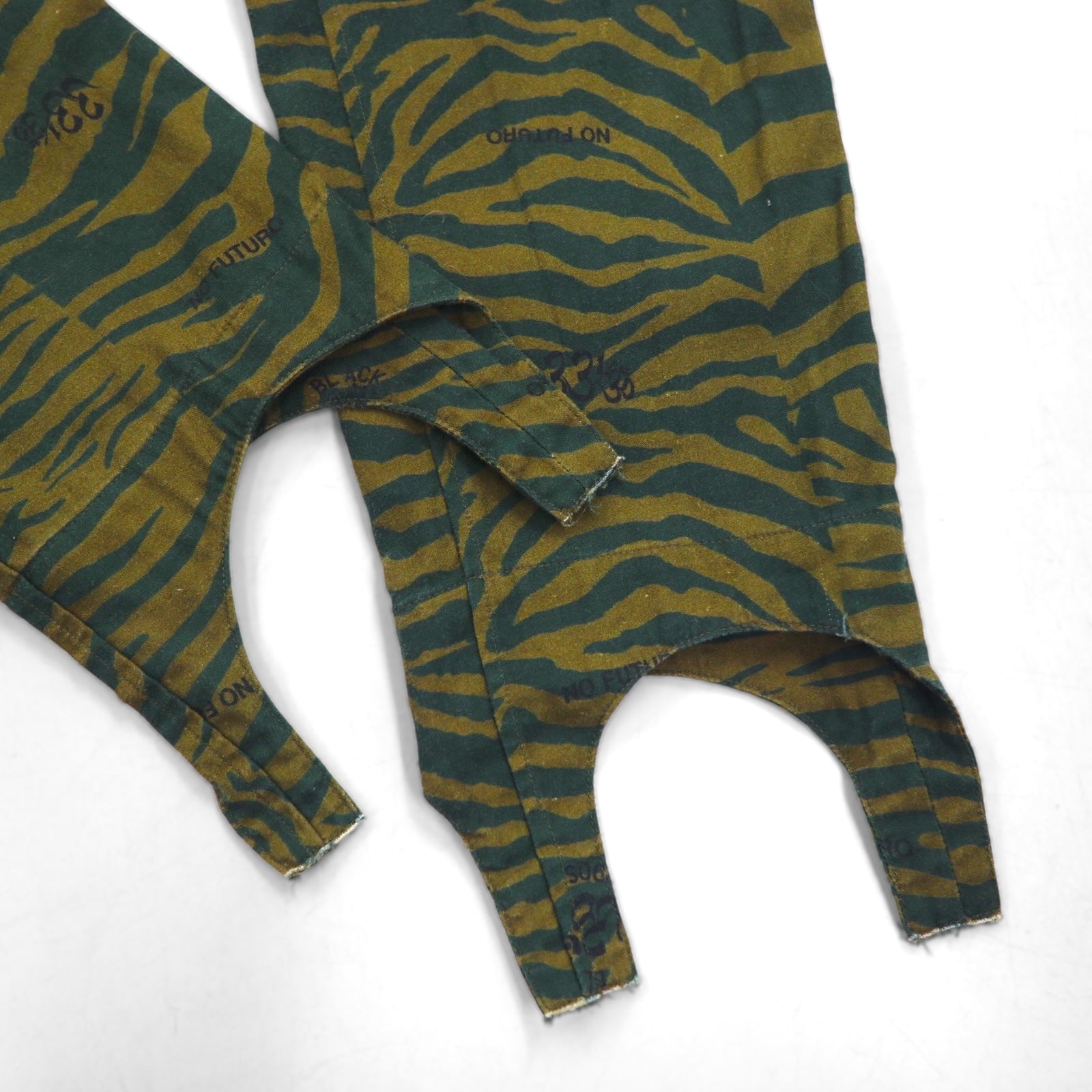 BLACKWEIRDOS Pantaloni Easy M Motivo animalier zebrato Cinghie sull'orlo Fabbricati in Giappone 21AW-PA05