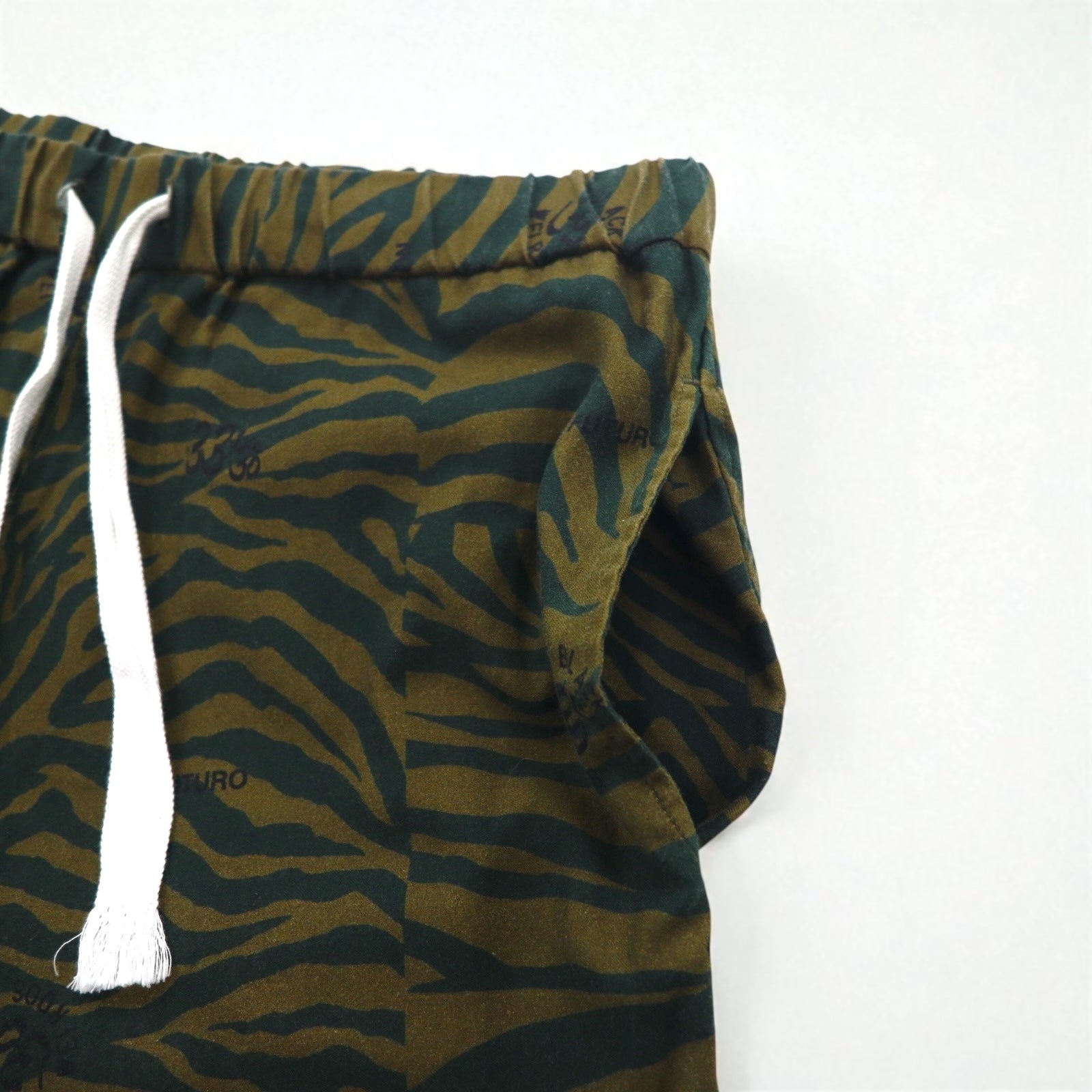 BLACKWEIRDOS Pantaloni Easy M Motivo animalier zebrato Cinghie sull'orlo Fabbricati in Giappone 21AW-PA05