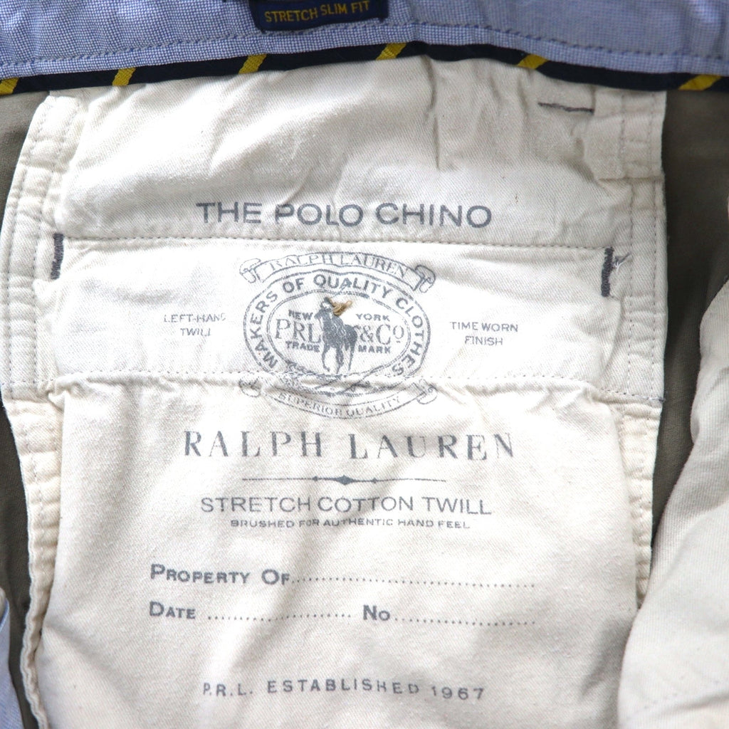 POLO RALPH LAUREN Pantaloni Chino Polo Chino Stretch Slim Fit L Beige Cotone