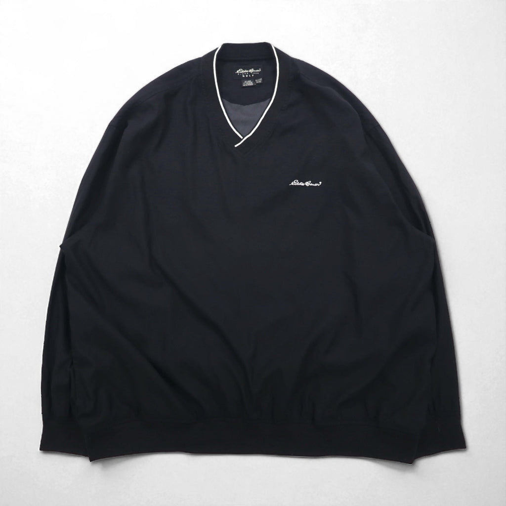 Eddie Bauer Piste Pullover Giacca in nylon XL Nero Poliestere Idrorepellente Logo ricamato