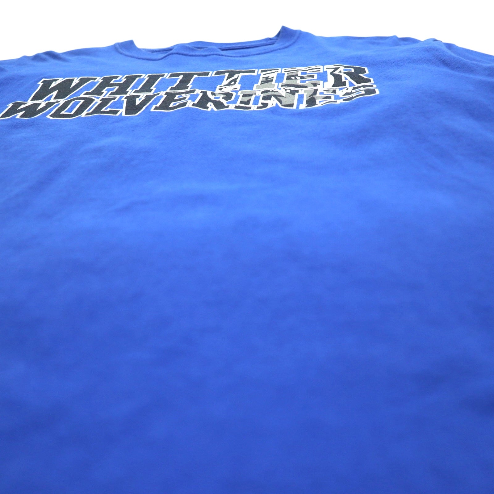 GILDAN T-shirt a maniche lunghe con stampa college, taglia M, blu, WHITTIER WOLVERINES, made in Honduras