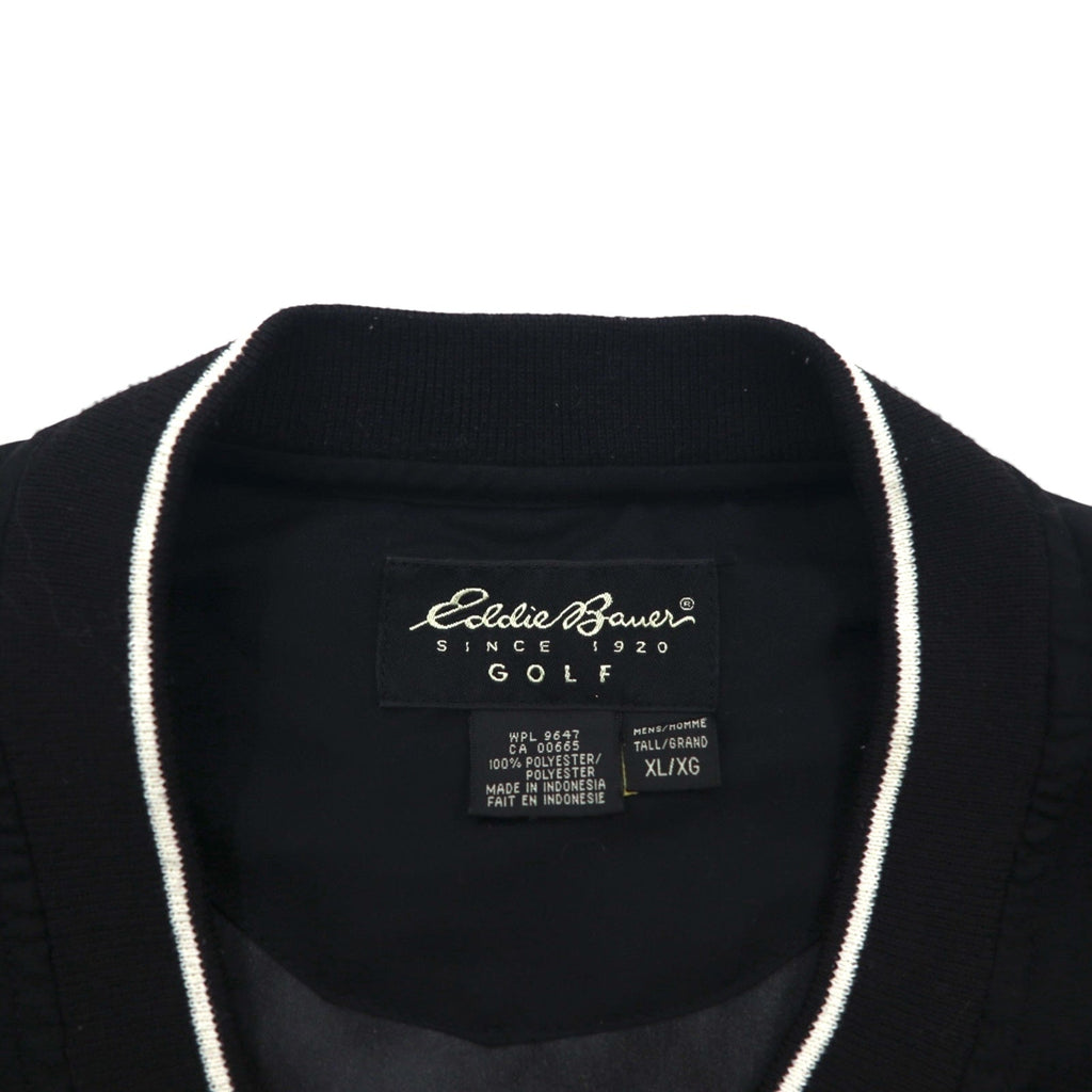 Eddie Bauer Piste Pullover Giacca in nylon XL Nero Poliestere Idrorepellente Logo ricamato