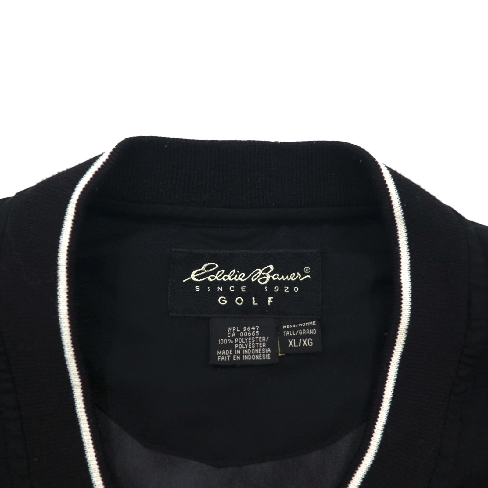 Eddie Bauer Piste Pullover Giacca in nylon XL Nero Poliestere Idrorepellente Logo ricamato