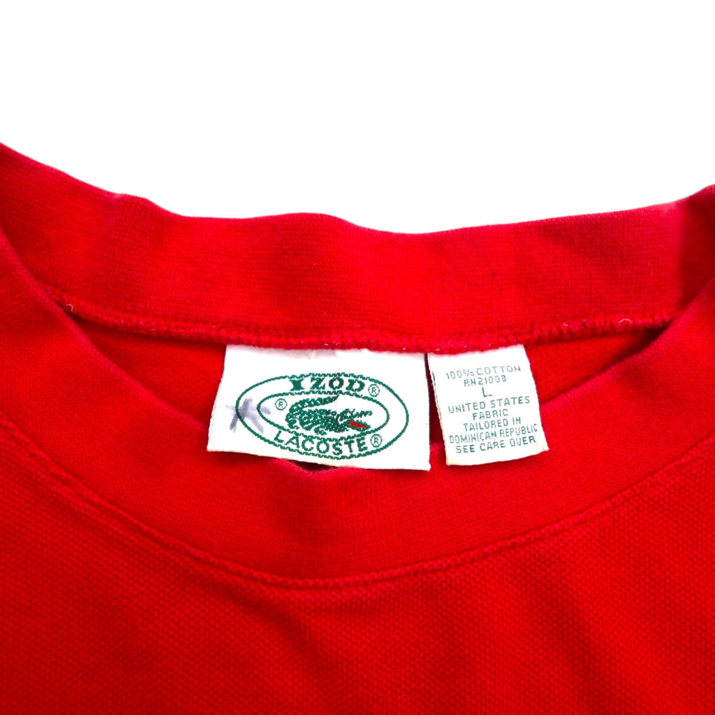 IZOD LACOSTE anni '90 Polo in piqué taschino sul petto logo ricamato taglia L colore rosso