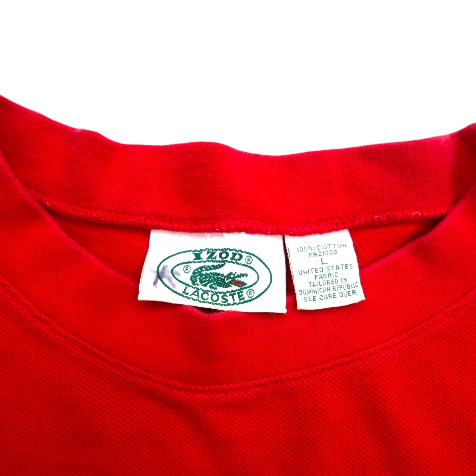 IZOD LACOSTE anni '90 Polo in piqué taschino sul petto logo ricamato taglia L colore rosso