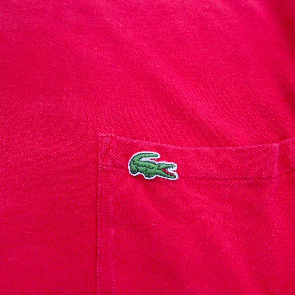 IZOD LACOSTE anni '90 Polo in piqué taschino sul petto logo ricamato taglia L colore rosso