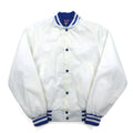 Giacca Varsity ASW JACKETS in raso, anni '90, Made in USA, taglia L, colore bianco, in nylon.