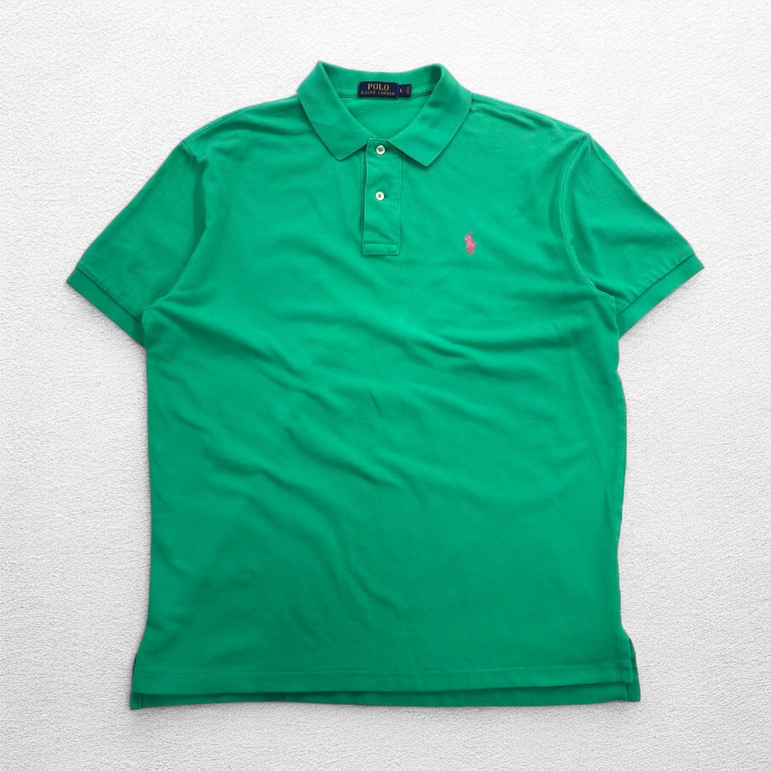 POLO RALPH LAUREN Polo L verde cotone piquet ricamo small pony