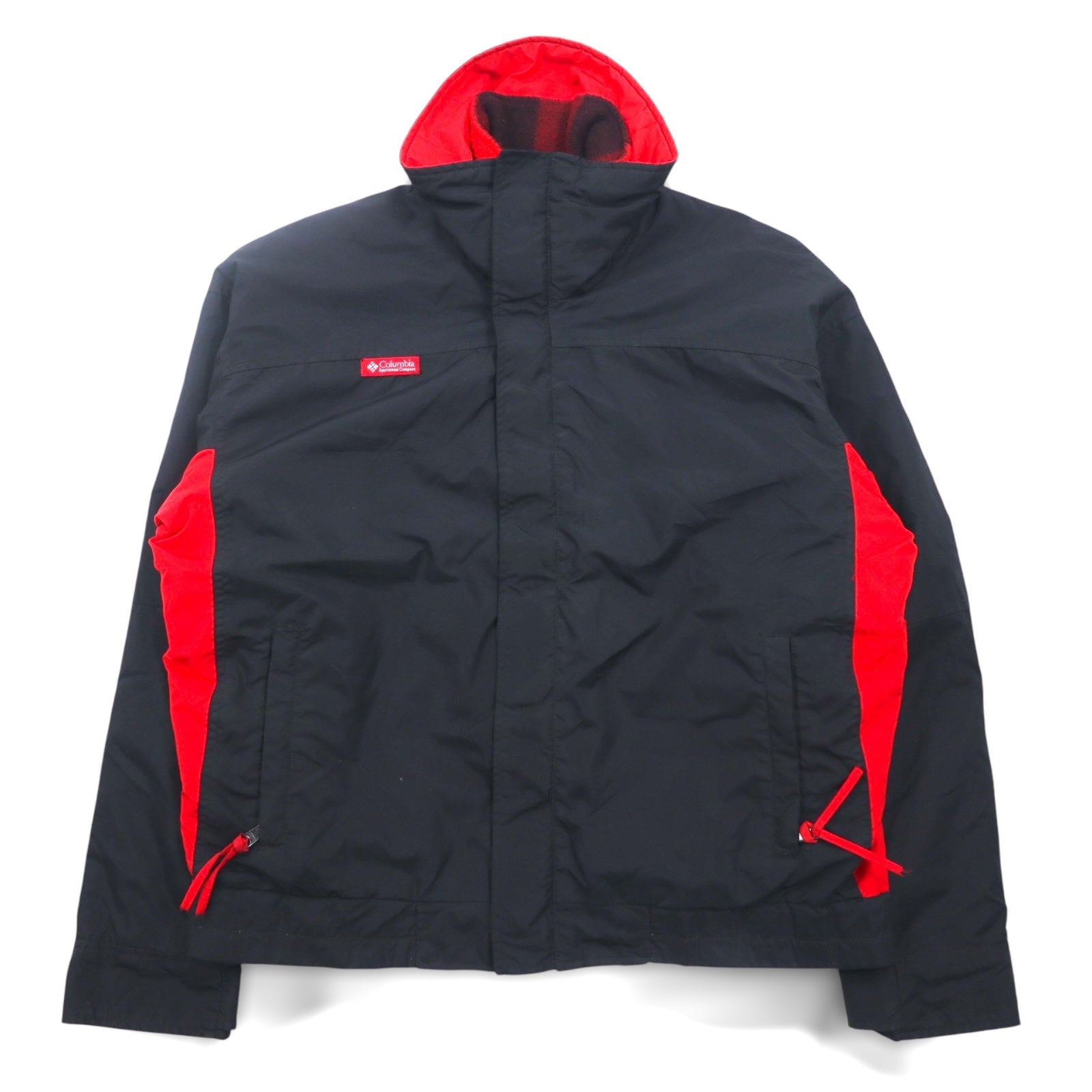 Columbia anni '90 3WAY Giacca a vento con interno in pile Taglia L Nero Rosso a quadri Bugaboo