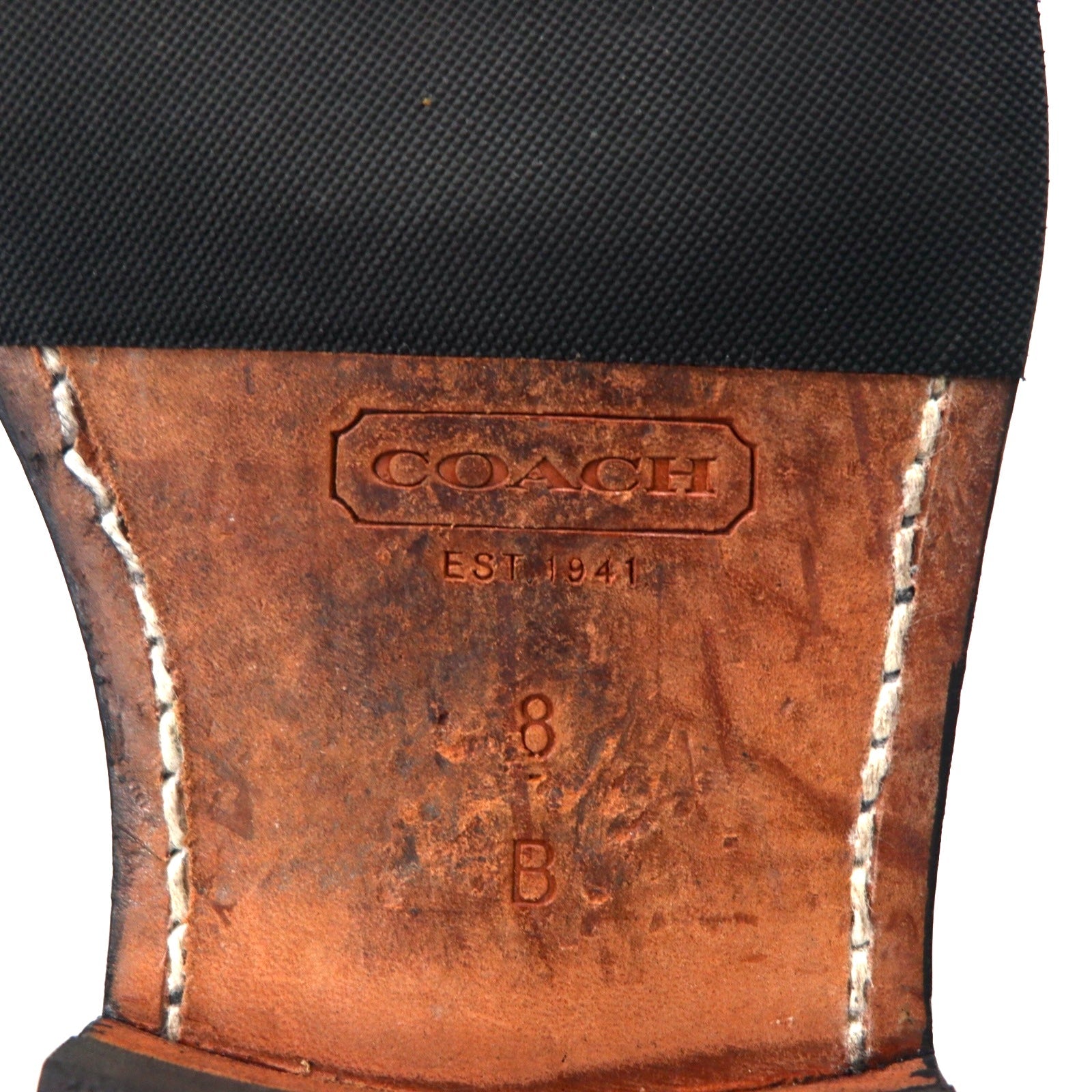 COACH Stivali con cerniera laterale 26cm in pelle nera JEREMY F0044 / H11