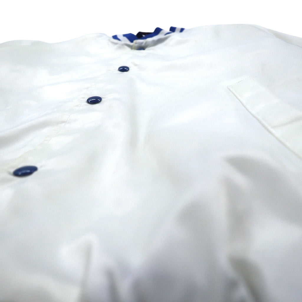 Giacca Varsity ASW JACKETS in raso, anni '90, Made in USA, taglia L, colore bianco, in nylon.