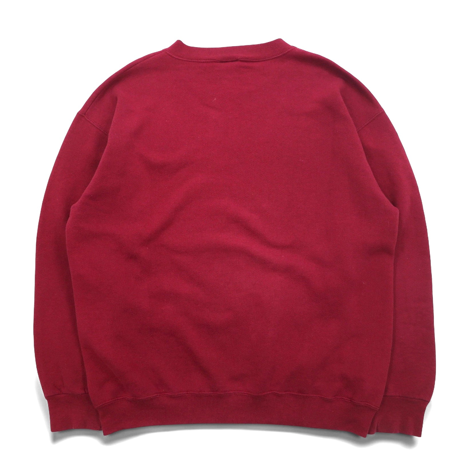 Reebok anni '90, made in USA, felpa girocollo con logo Vector a V sul davanti, taglia L, bordeaux, cotone, stampa