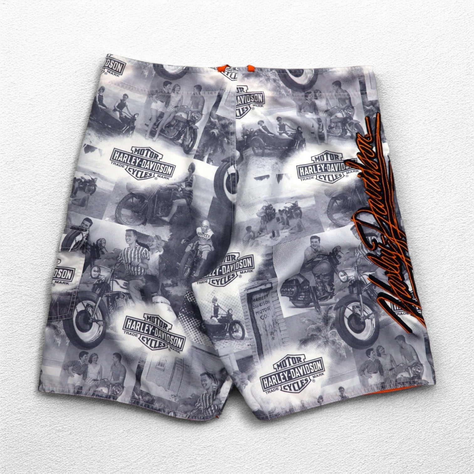 HARLEY DAVIDSON Pantaloncini da bagno anfibi a stampa integrale XL Grigio Nylon
