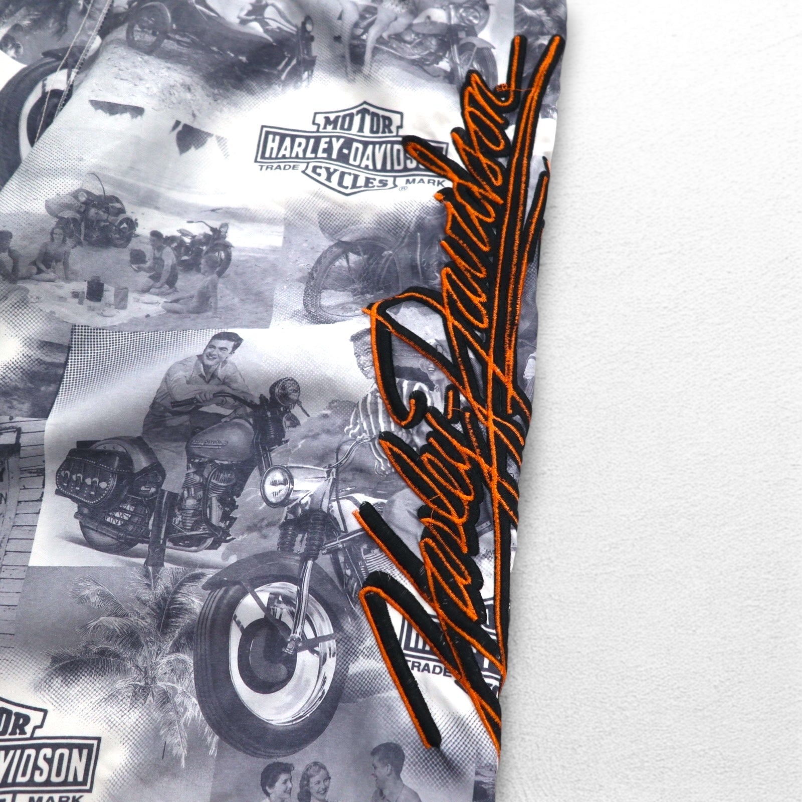 HARLEY DAVIDSON Pantaloncini da bagno anfibi a stampa integrale XL Grigio Nylon