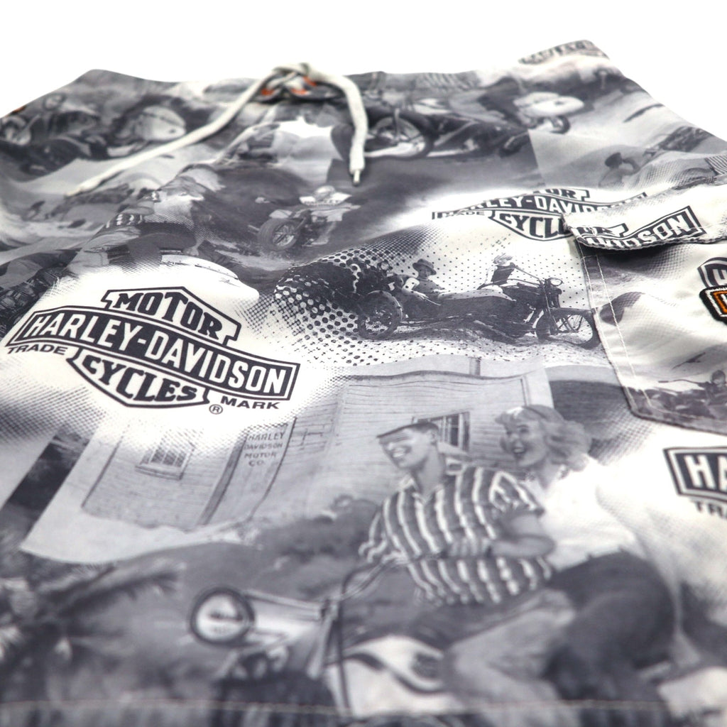 HARLEY DAVIDSON Pantaloncini da bagno anfibi a stampa integrale XL Grigio Nylon