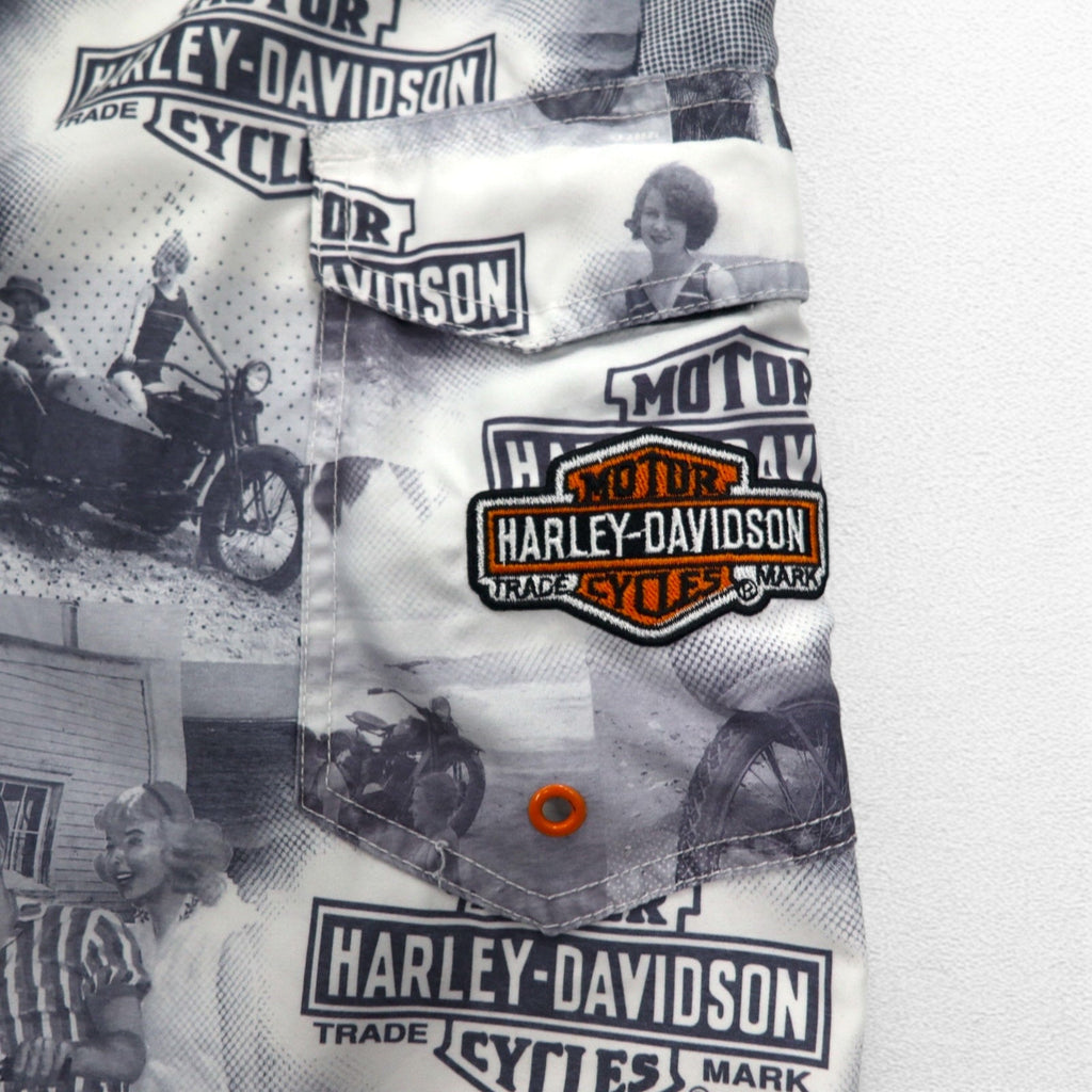 HARLEY DAVIDSON Pantaloncini da bagno anfibi a stampa integrale XL Grigio Nylon