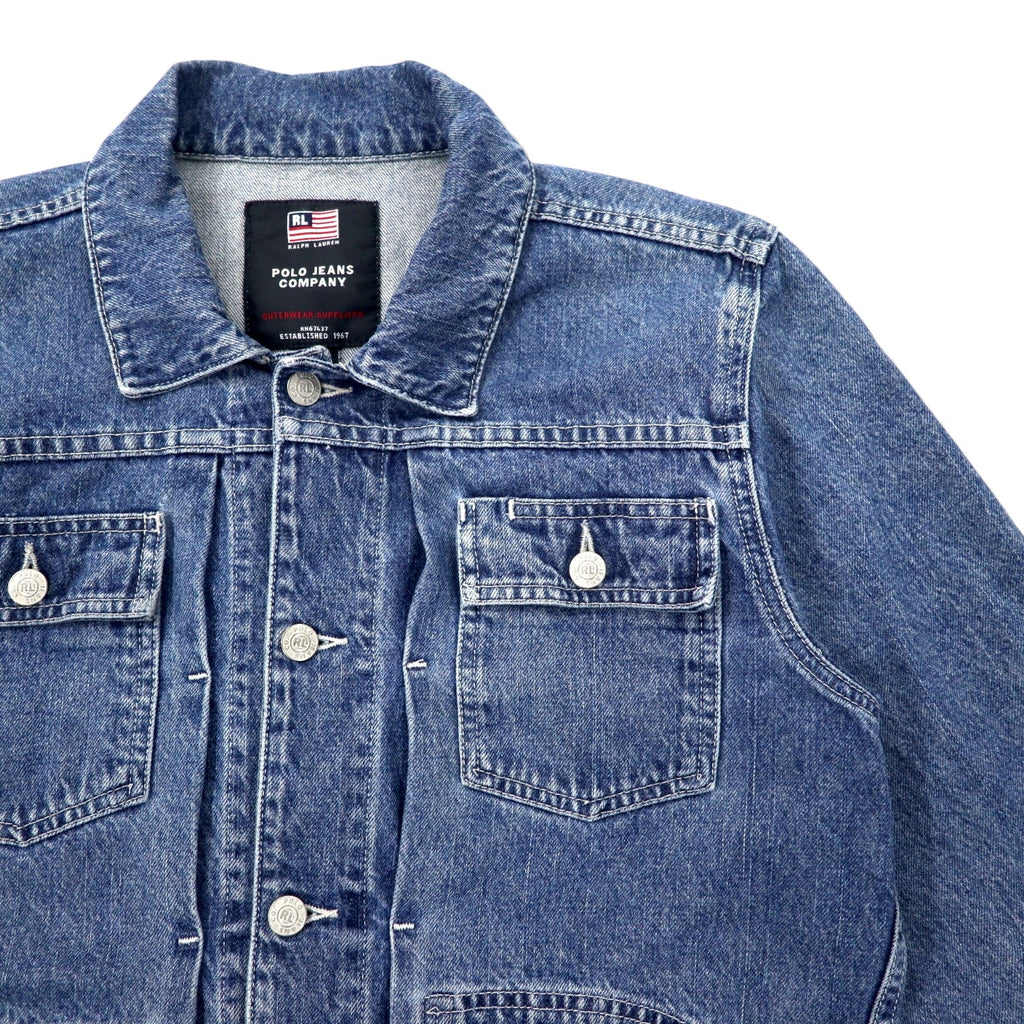 POLO JEANS COMPANY RALPH LAUREN anni '90 Giacca di jeans S blu cotone made in Messico