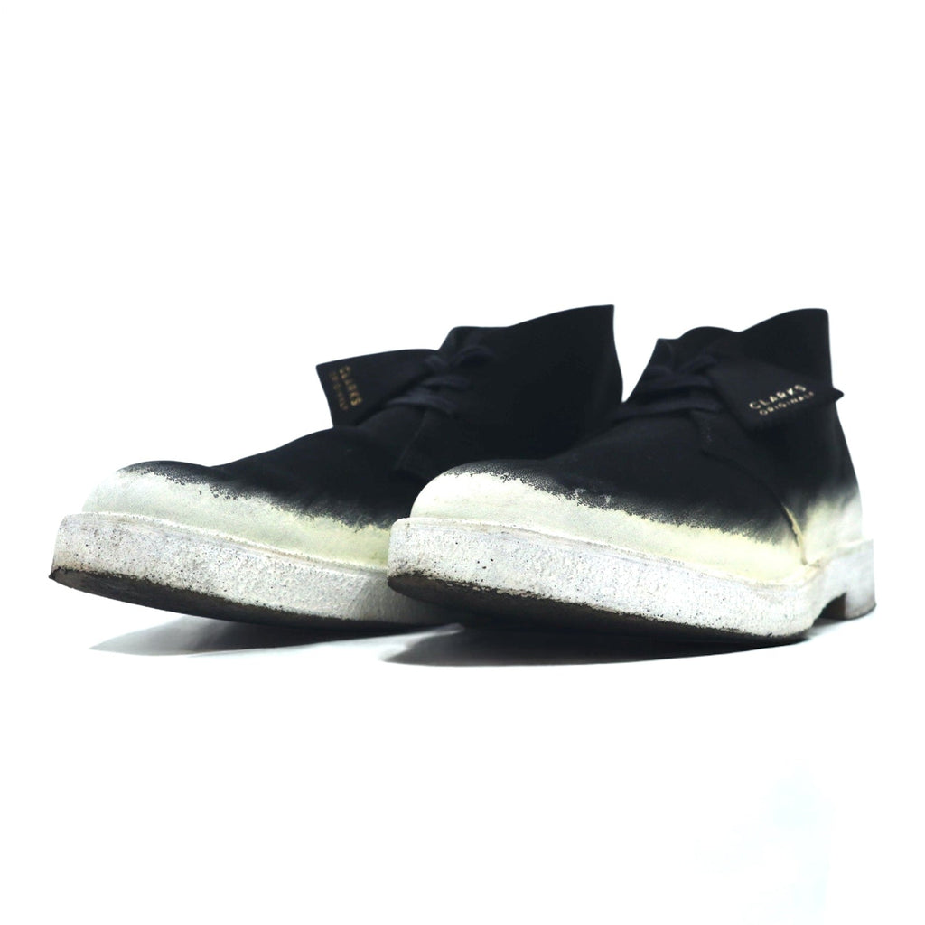 Clarks, edizione speciale 70° anniversario, prodotto in Portogallo, Desert Boot 221, 26.5cm, pelle scamosciata nera, con design personalizzato a spruzzo 22SP-I