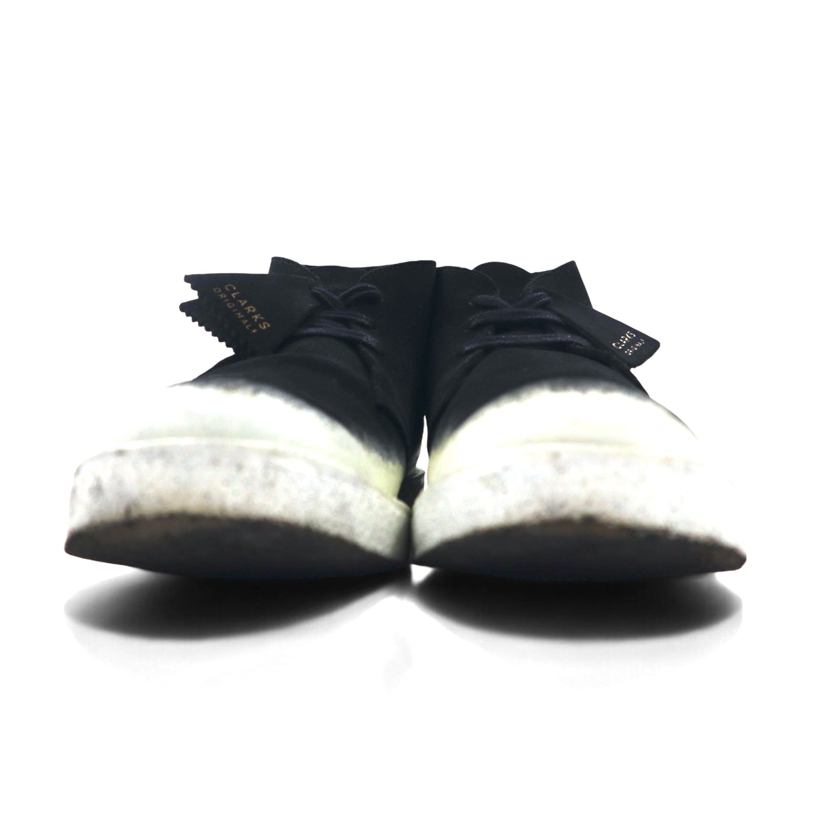 Clarks, edizione speciale 70° anniversario, prodotto in Portogallo, Desert Boot 221, 26.5cm, pelle scamosciata nera, con design personalizzato a spruzzo 22SP-I