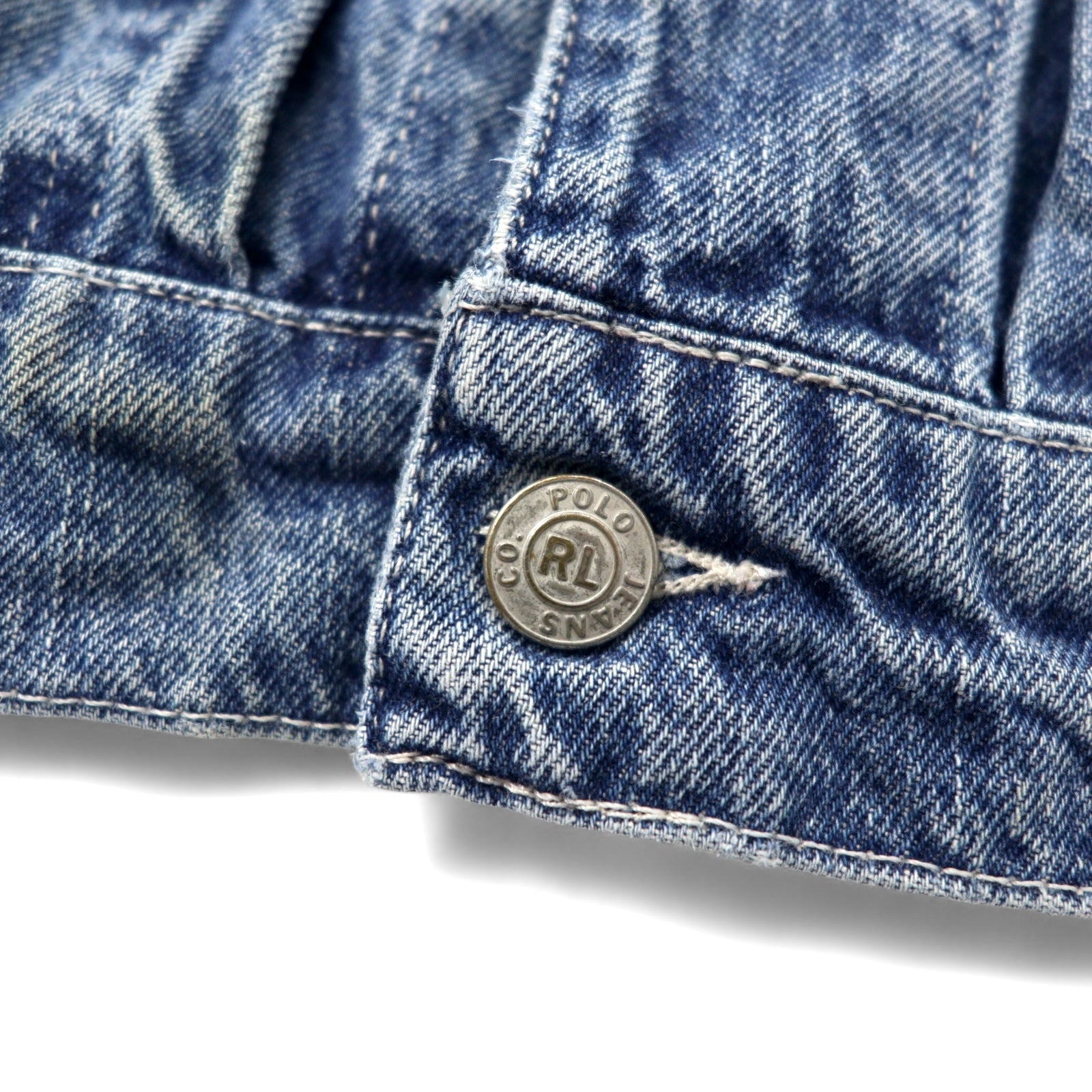 POLO JEANS COMPANY RALPH LAUREN anni '90 Giacca di jeans S blu cotone made in Messico