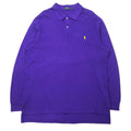 POLO RALPH LAUREN Polo a maniche lunghe XLT TALL viola in cotone piqué con ricamo piccolo pony taglia grande