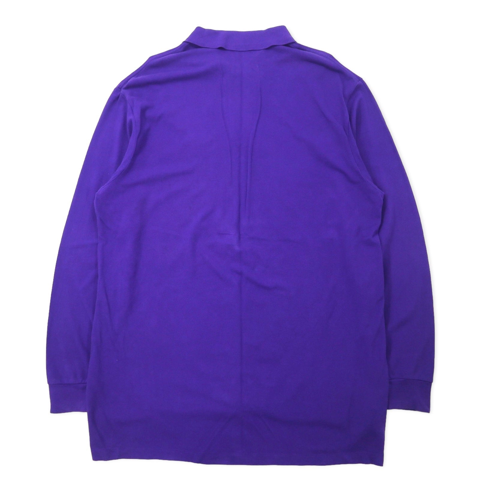 POLO RALPH LAUREN Polo a maniche lunghe XLT TALL viola in cotone piqué con ricamo piccolo pony taglia grande