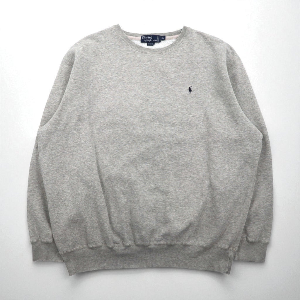 Polo Ralph Lauren Anni '90 Felpa girocollo XL Grigia Cotone Ricamo piccolo pony