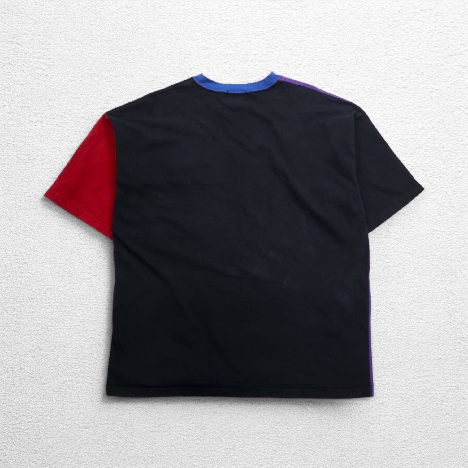 Roots SPORTING GOODS T-shirt color block anni '90, made in Canada, taglia XL, nera, ricamo a punto singolo