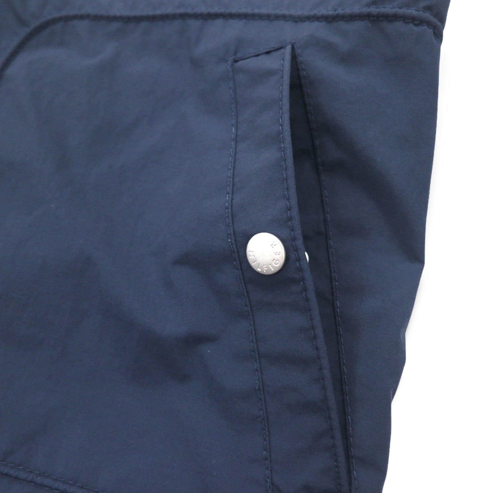 TOMMY HILFIGER giacca a vela giacca a vento M rossa tricolore doppia zip cappuccio staccabile