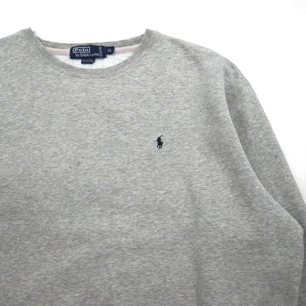 Polo Ralph Lauren Anni '90 Felpa girocollo XL Grigia Cotone Ricamo piccolo pony