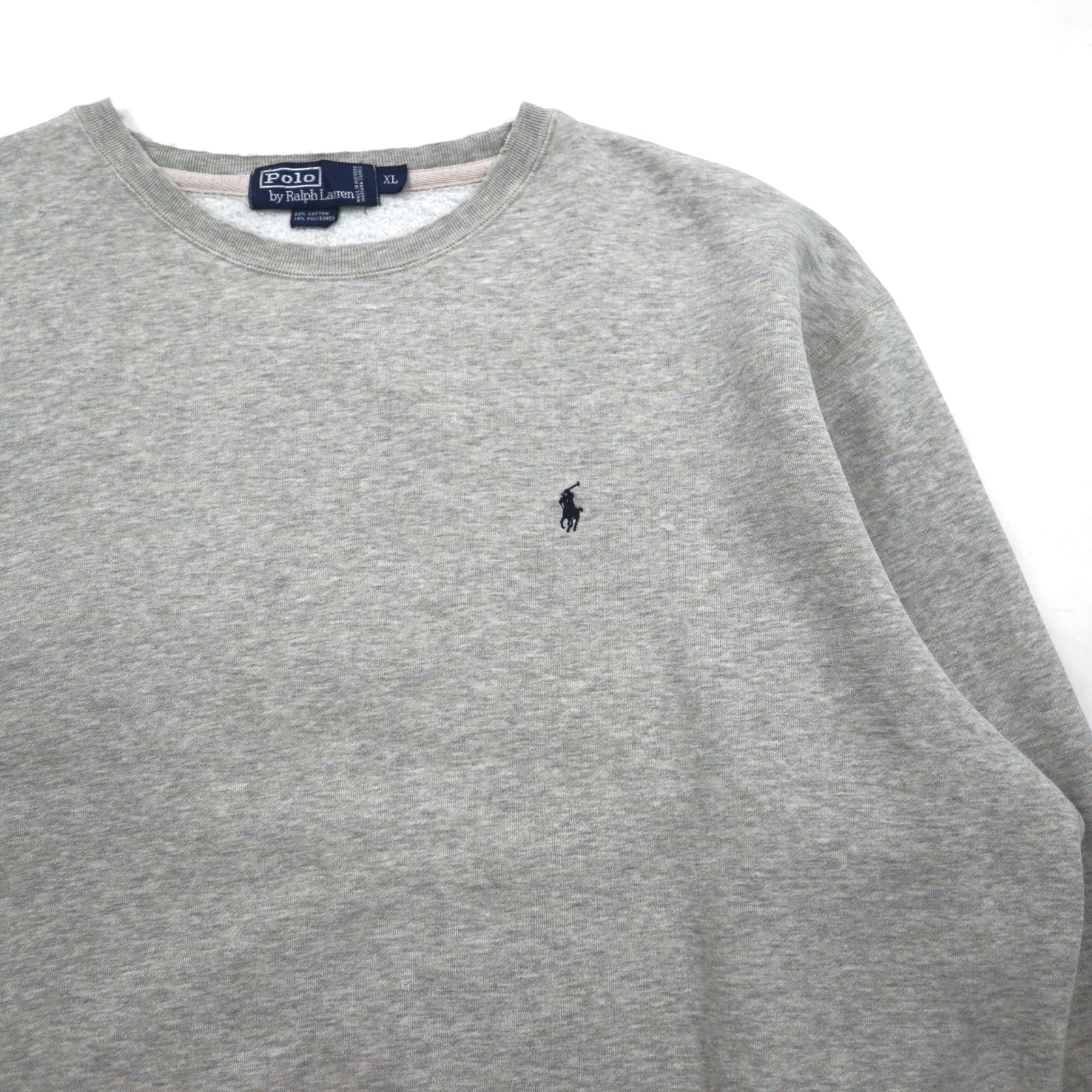 Polo Ralph Lauren Anni '90 Felpa girocollo XL Grigia Cotone Ricamo piccolo pony
