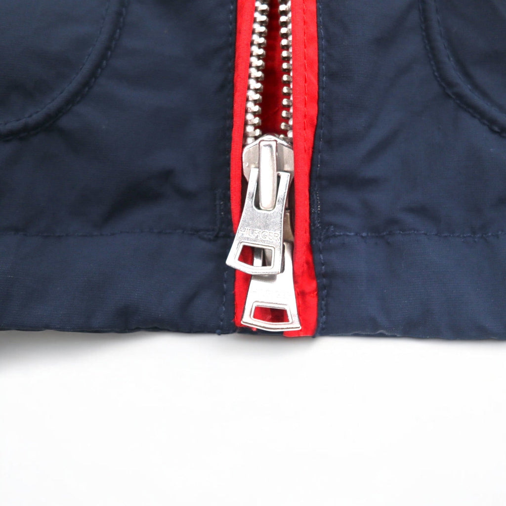 TOMMY HILFIGER giacca a vela giacca a vento M rossa tricolore doppia zip cappuccio staccabile