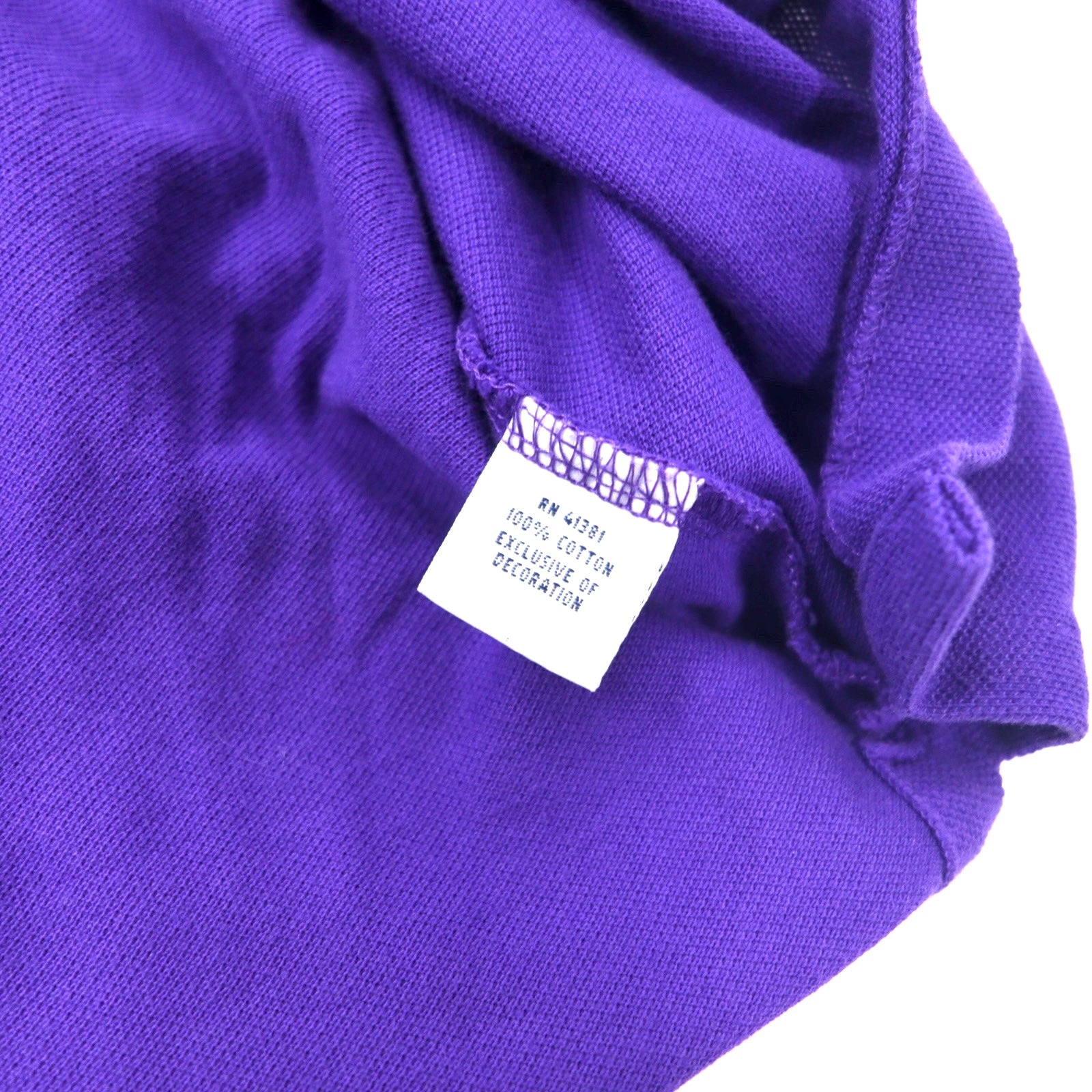 POLO RALPH LAUREN Polo a maniche lunghe XLT TALL viola in cotone piqué con ricamo piccolo pony taglia grande