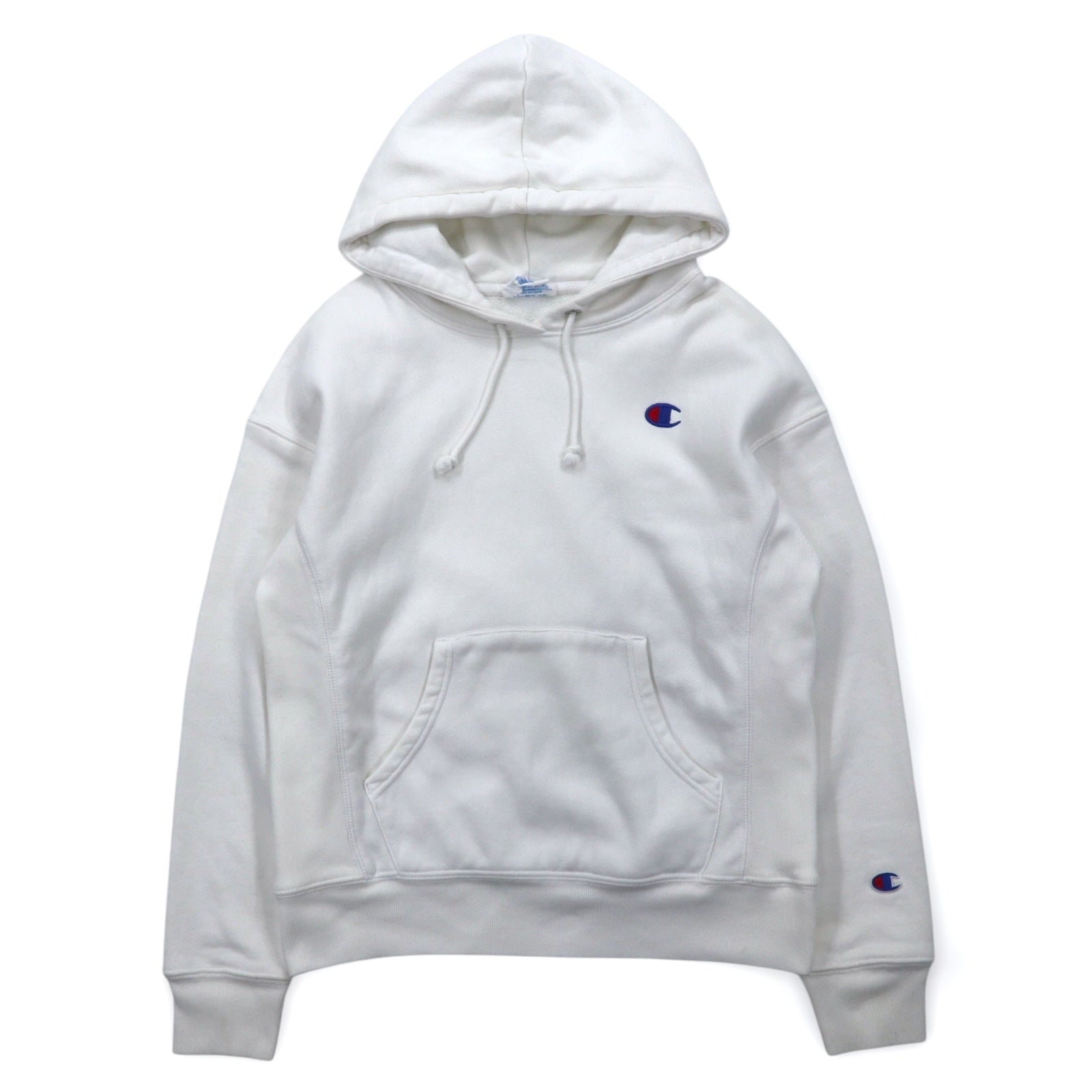 Champion Reverse Weave - Felpa con cappuccio, taglia S, colore bianco, etichetta blu singola, riedizione