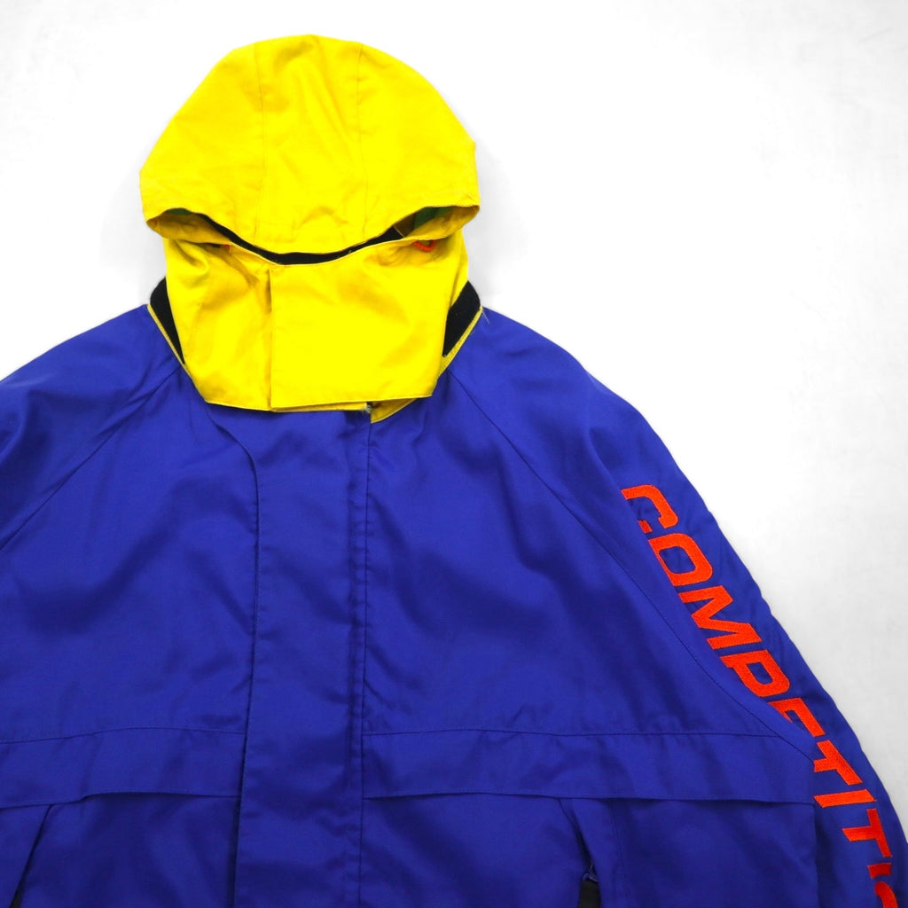 NAUTICA COMPETITION anni 2000 Giacca a vela L blu nylon ricamo logo sulla manica cappuccio ripiegabile