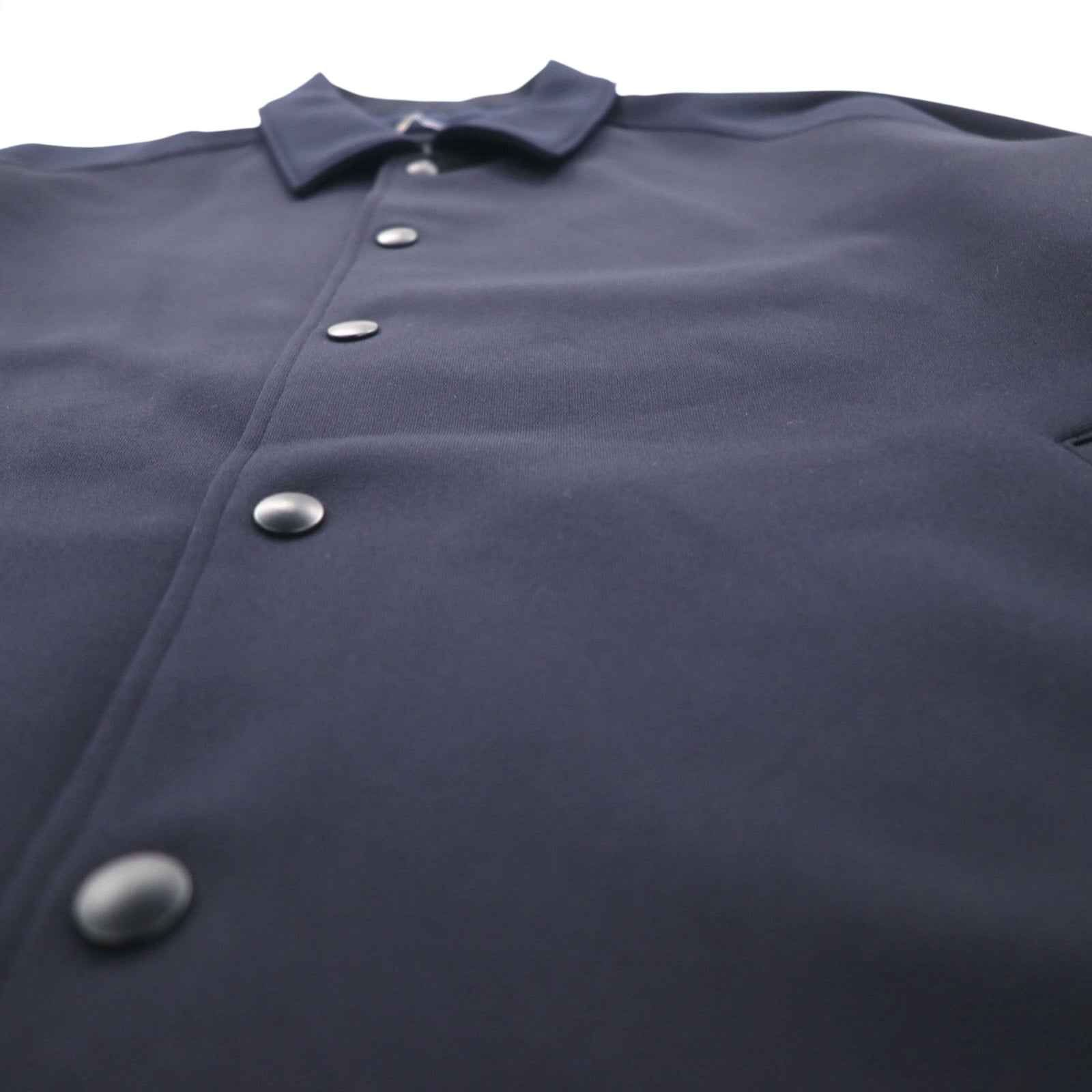 FRED PERRY ジャージー コーチジャケット M ネイビー ポリエステル ドローコード スナップボタン