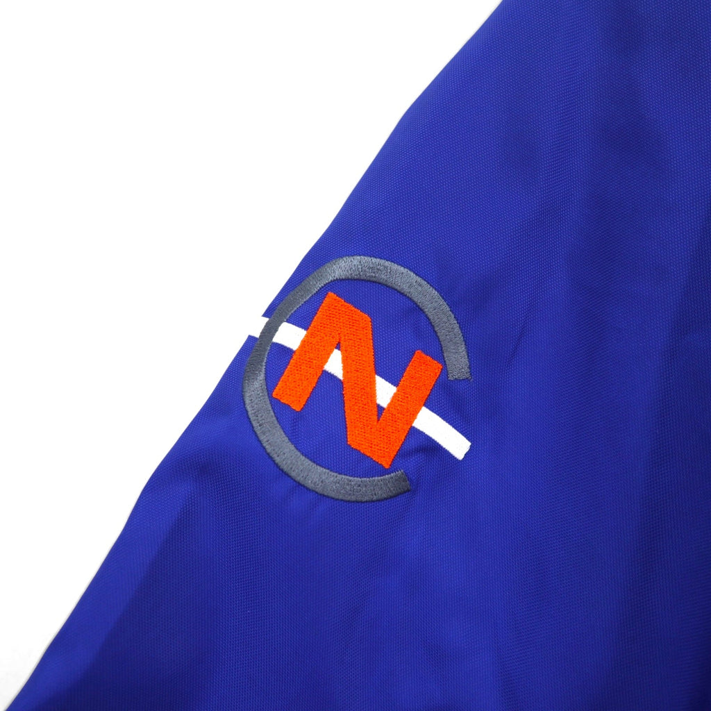 NAUTICA COMPETITION anni 2000 Giacca a vela L blu nylon ricamo logo sulla manica cappuccio ripiegabile